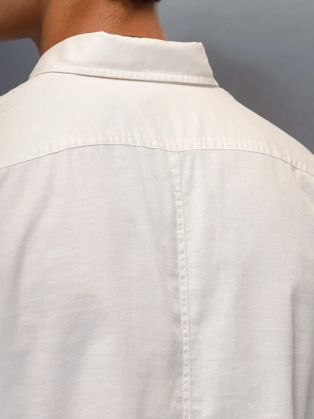 Tailored Slim Fit Casual Shirt for Men | Off White - Image 5