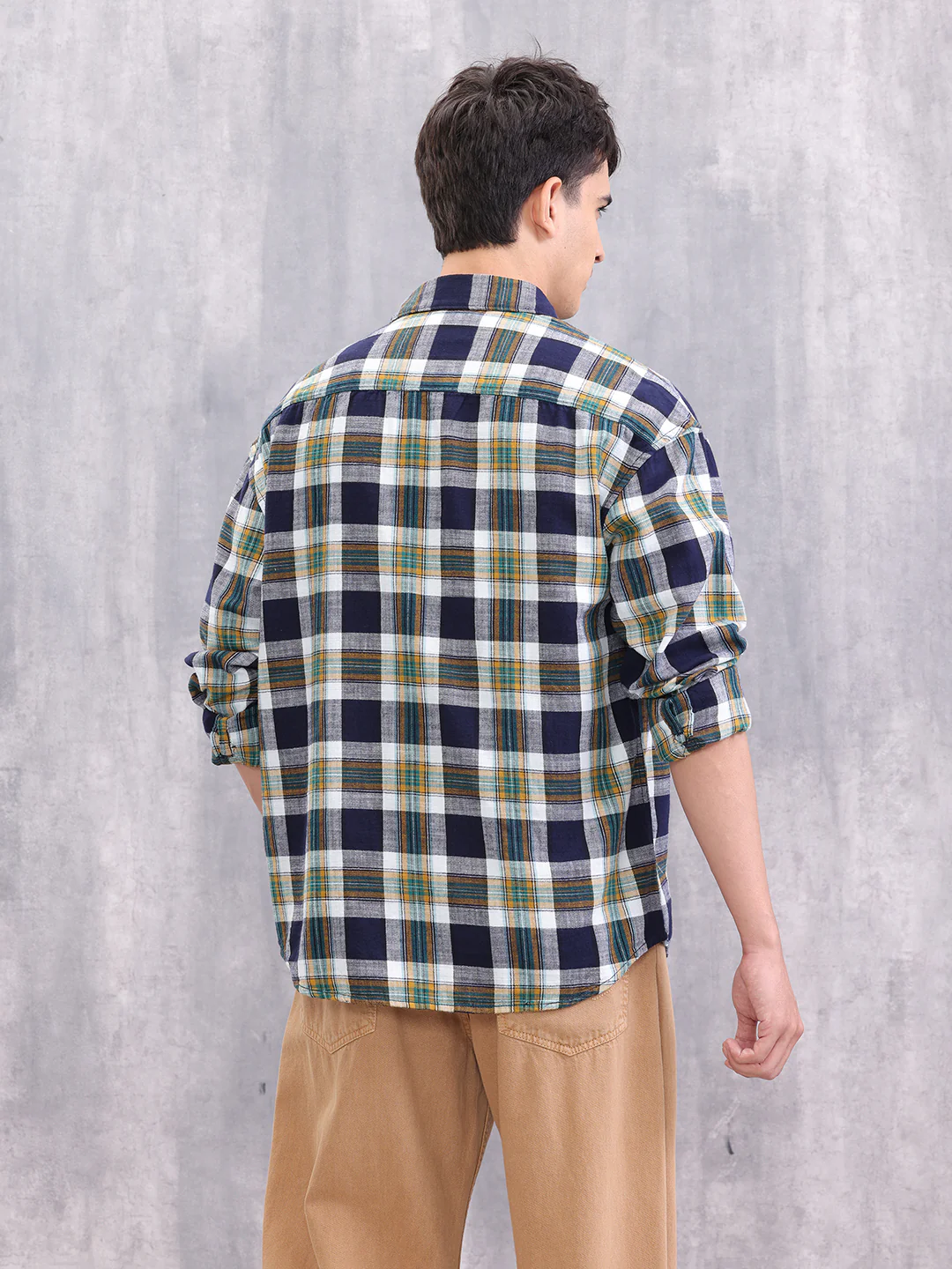 Textured Checkered Shirt | Green - Image 3