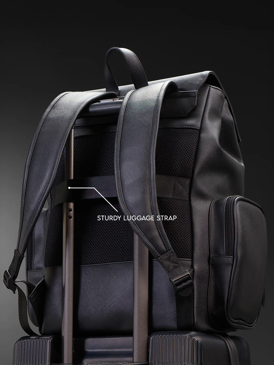 Textured Everyday Backpack | Black (30L) - Image 8