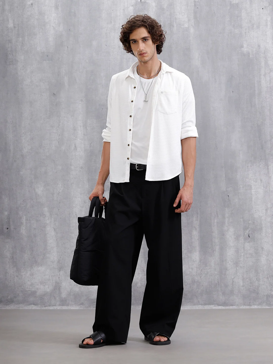 Textured Full Sleeve Shirt | White - Image 2