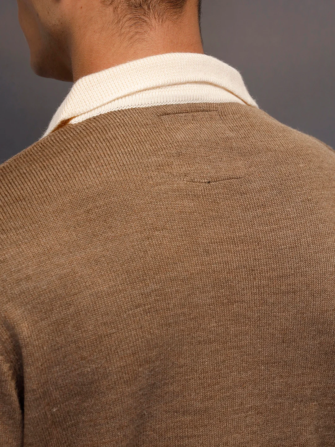Textured Knit Sweater with Contrast Trim | Rust - Image 5