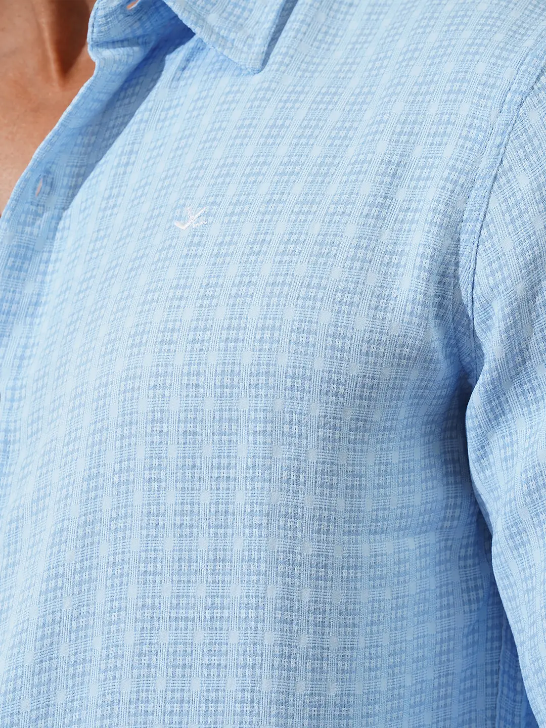 Textured Light Weight Shirt | Light Blue - Image 5