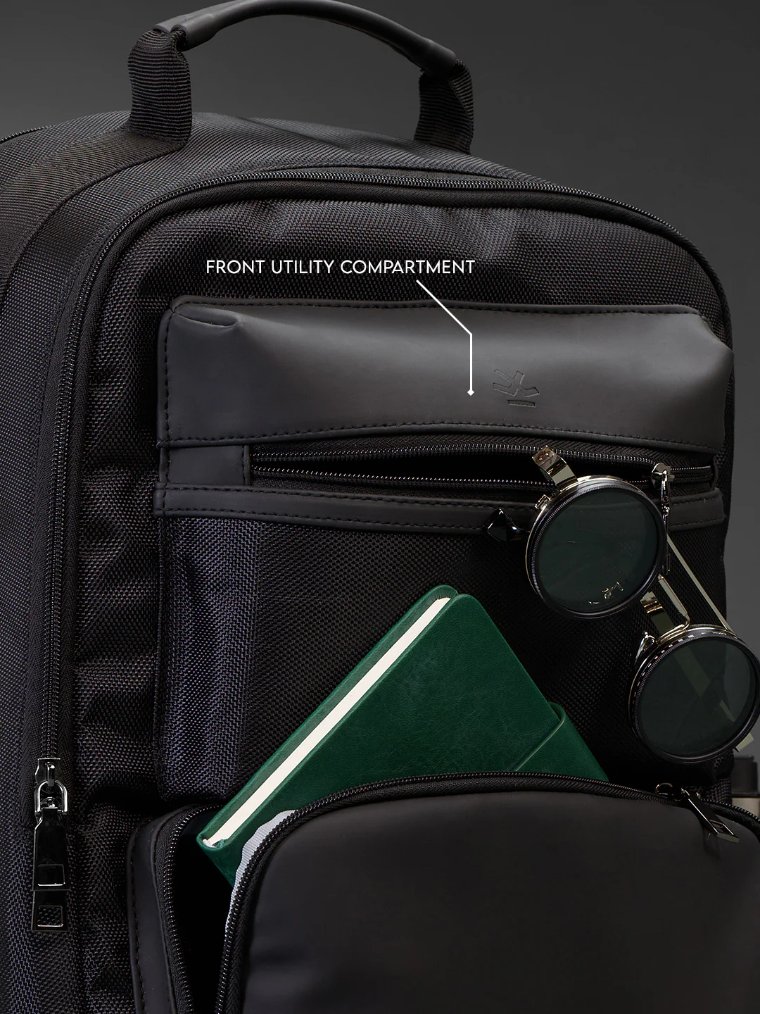 Textured Panel Backpack | Black (30L) - Image 5