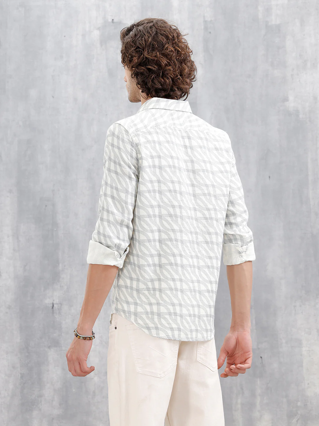 Textured Printed Slim Fit Shirt | Light Blue - Image 3
