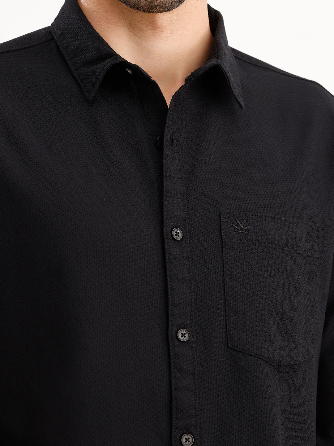 Textured Regular Fit Shirt | Black - Image 5