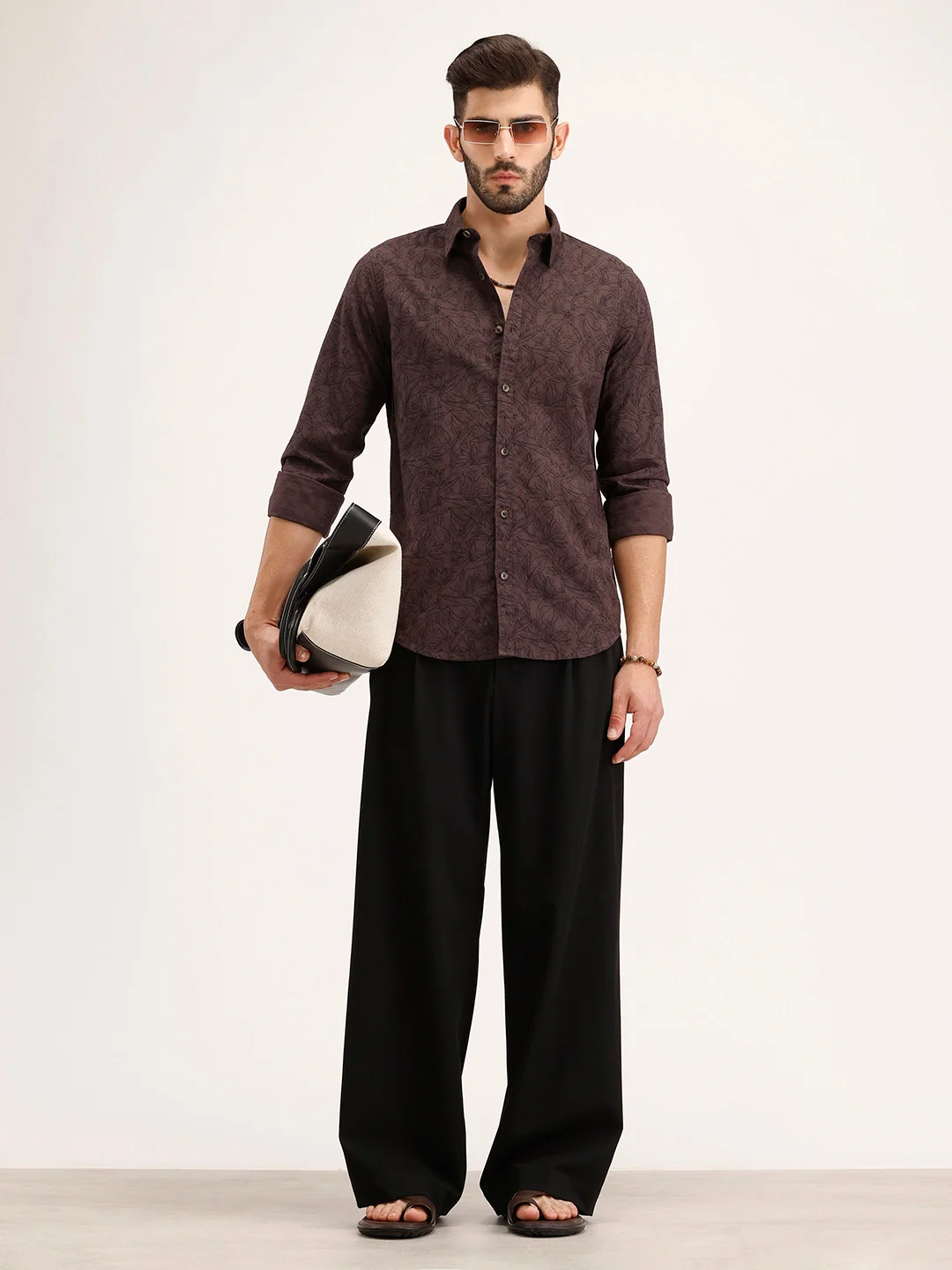 Textured Regular Fit Shirt | Brown - Image 2