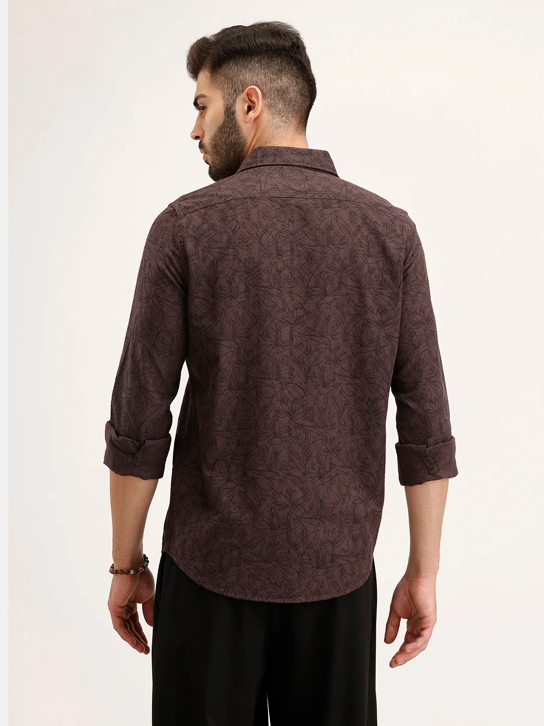 Textured Regular Fit Shirt | Brown - Image 3
