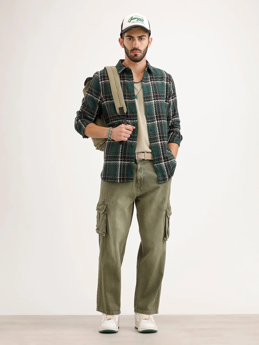 Textured Regular Fit Shirt | Dark Green - Image 2