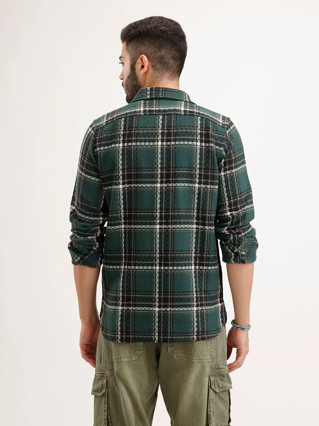 Textured Regular Fit Shirt | Dark Green - Image 3