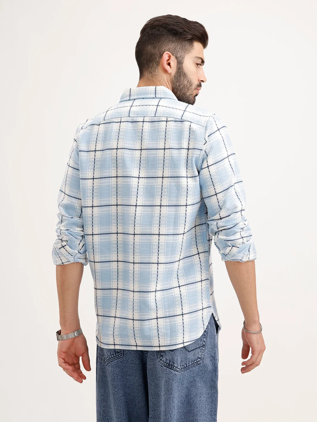 Textured Regular Fit Shirt | Light Blue - Image 3