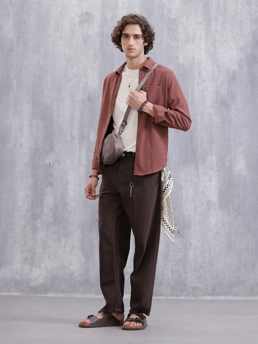 Textured Regular Fit Shirt | Pink - Image 2