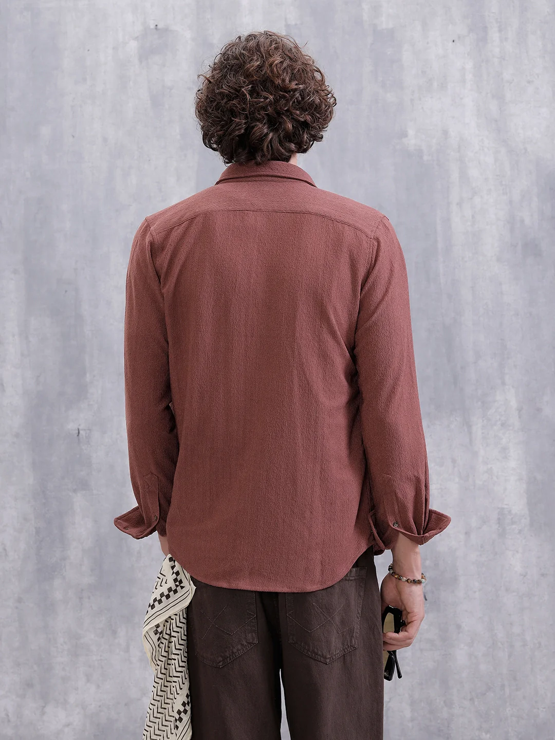 Textured Regular Fit Shirt | Pink - Image 3