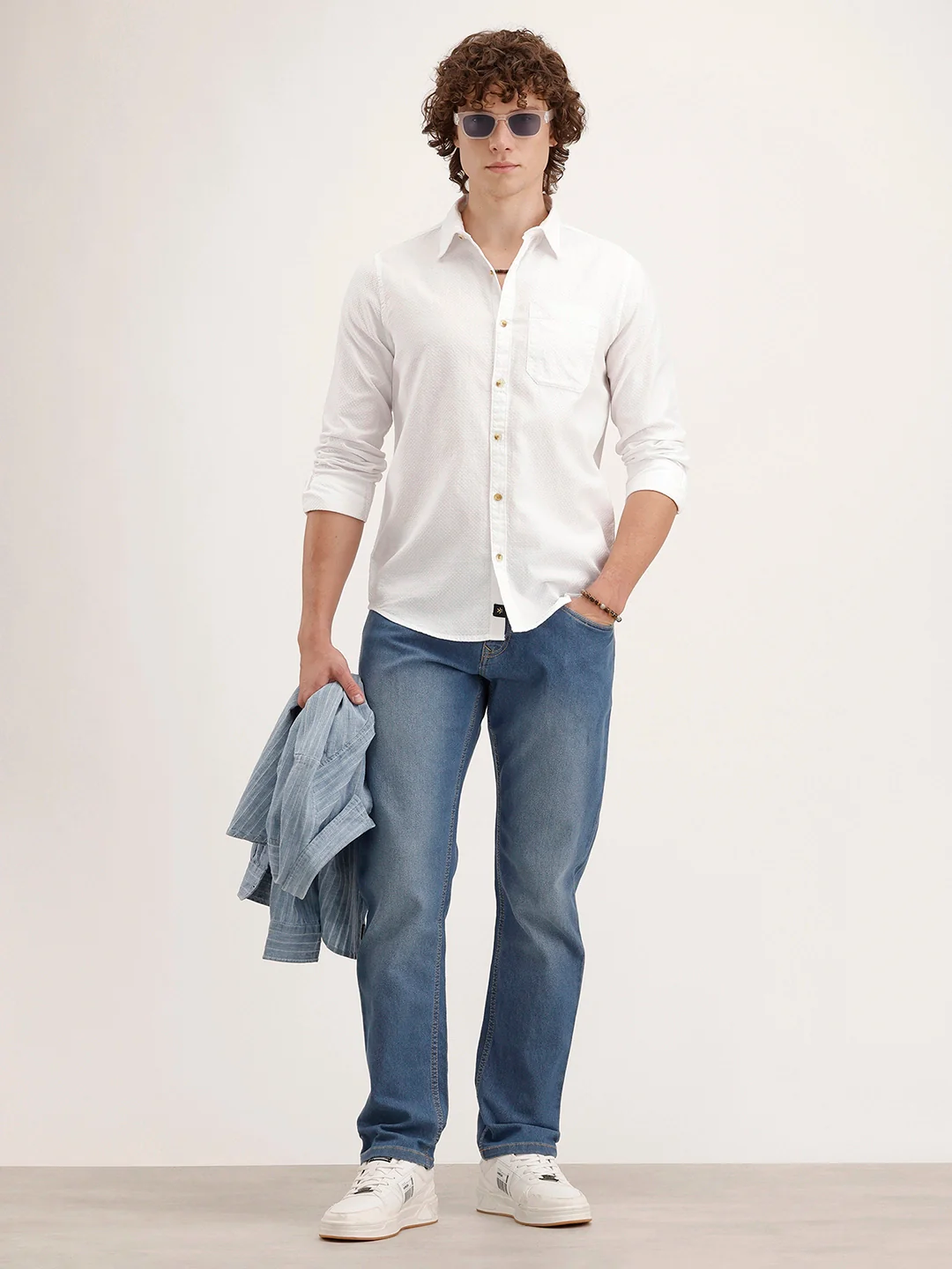 Textured Regular Fit Shirt | White - Image 2