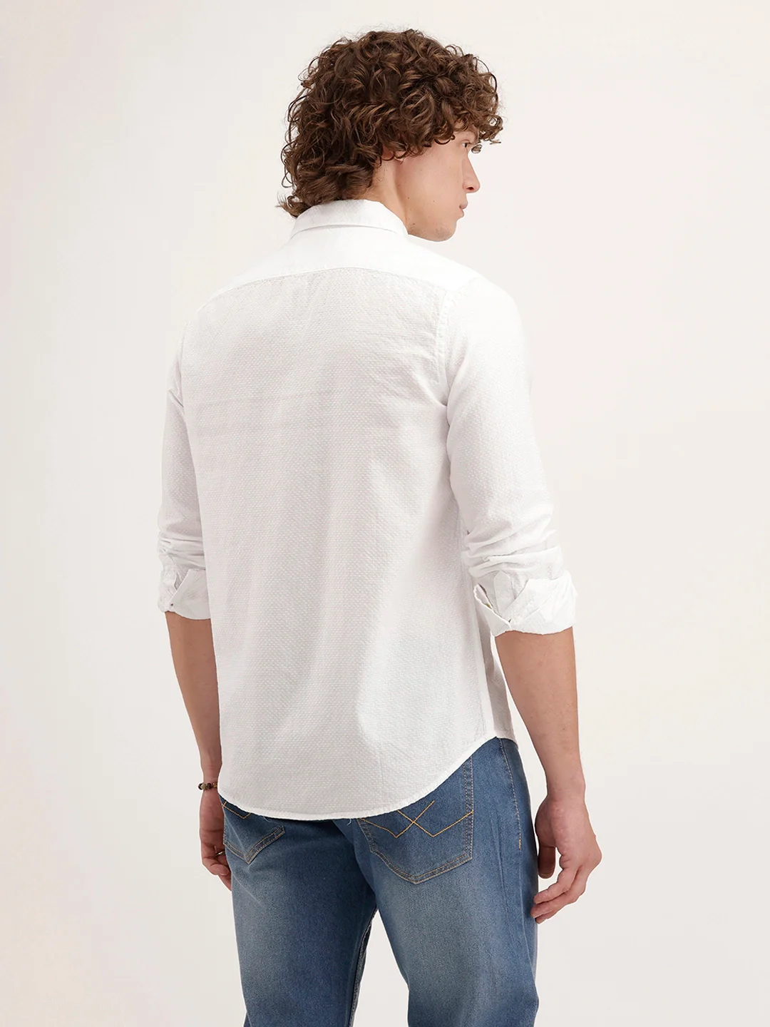 Textured Regular Fit Shirt | White - Image 3