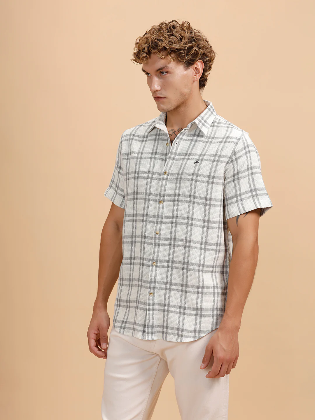 Textured Short Sleeve Shirt | Grey - Image 4