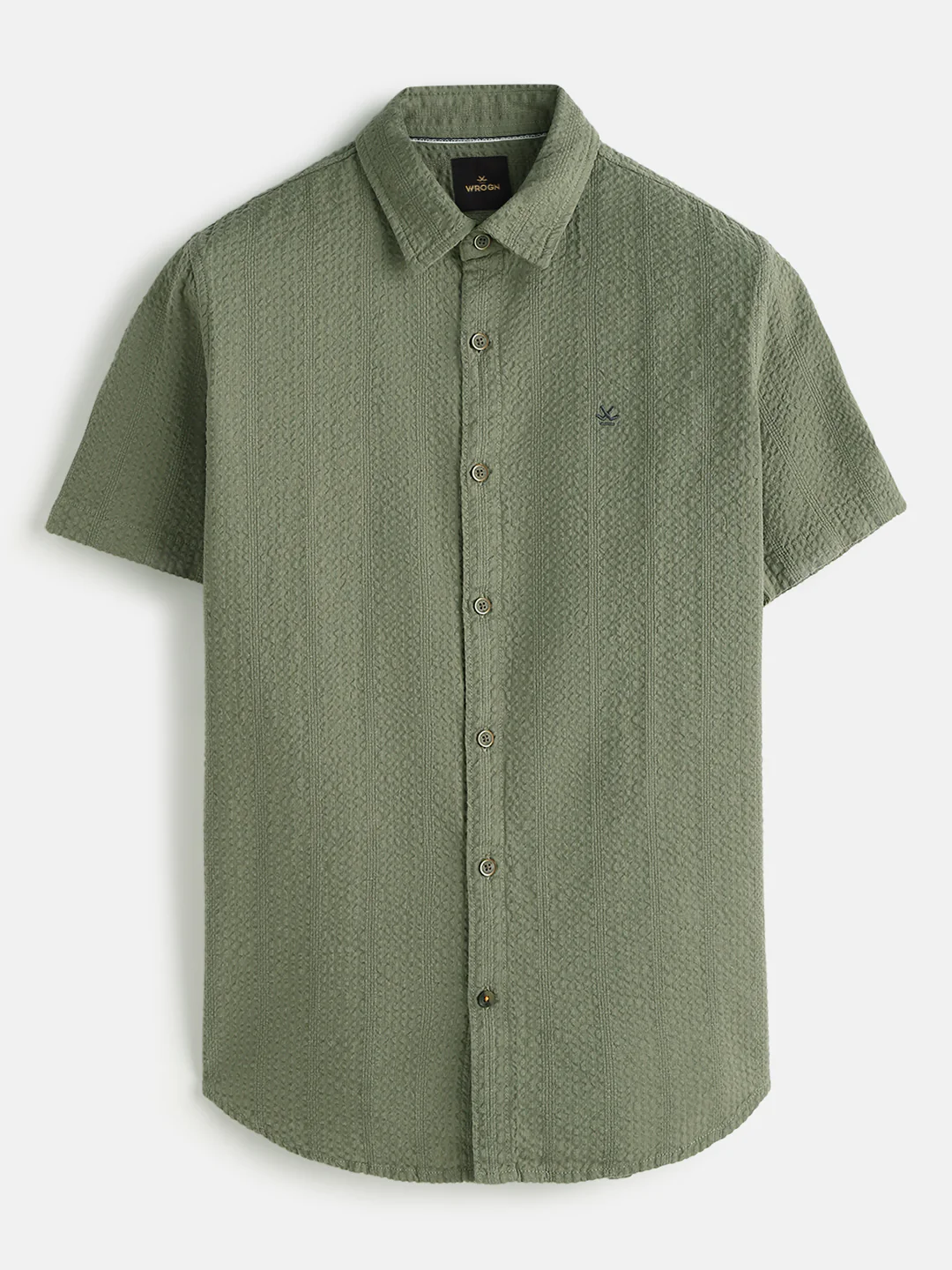 Textured Short Sleeve Shirt | Olive - Image 2