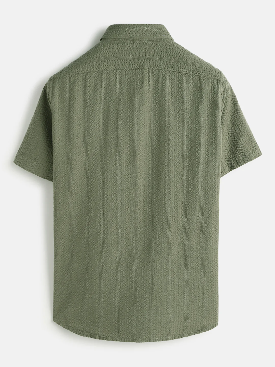 Textured Short Sleeve Shirt | Olive - Image 4