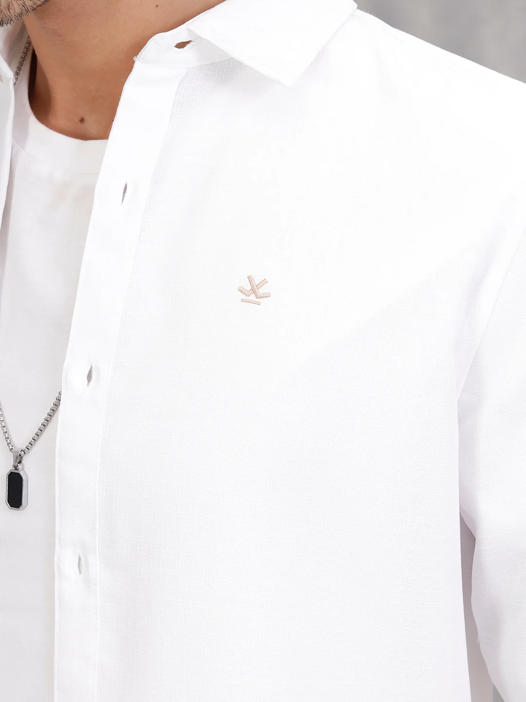 Textured Solid Shirt In Slim Fit  |  White - Image 4