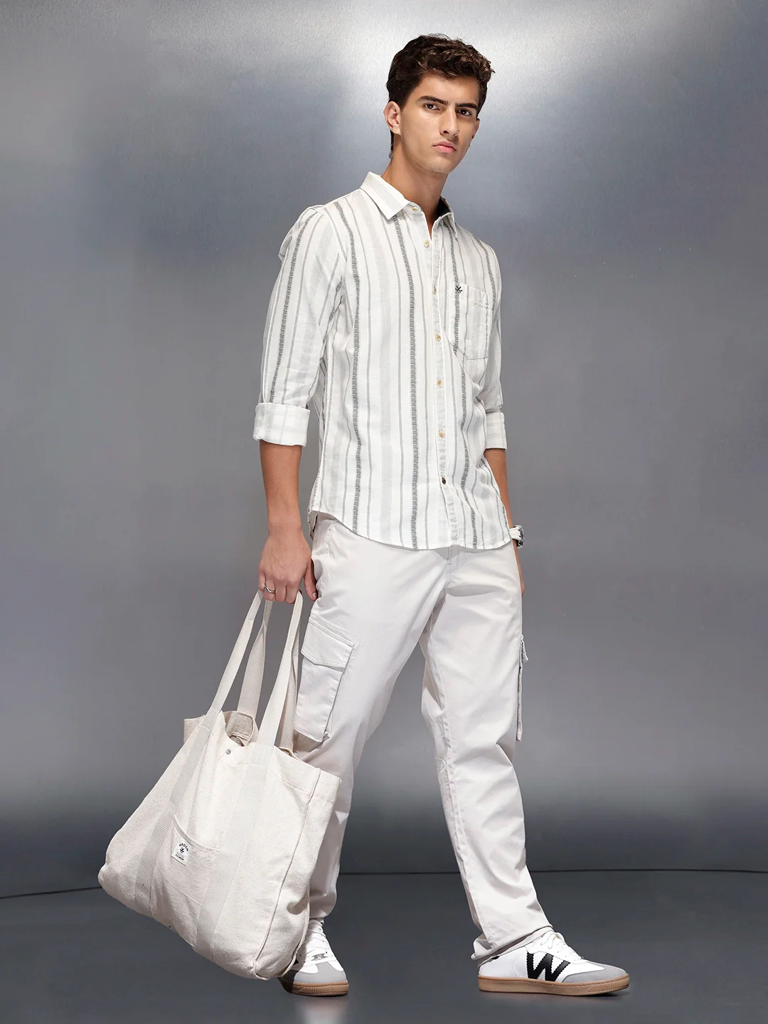 Textured stripe shirt | Off White - Image 2