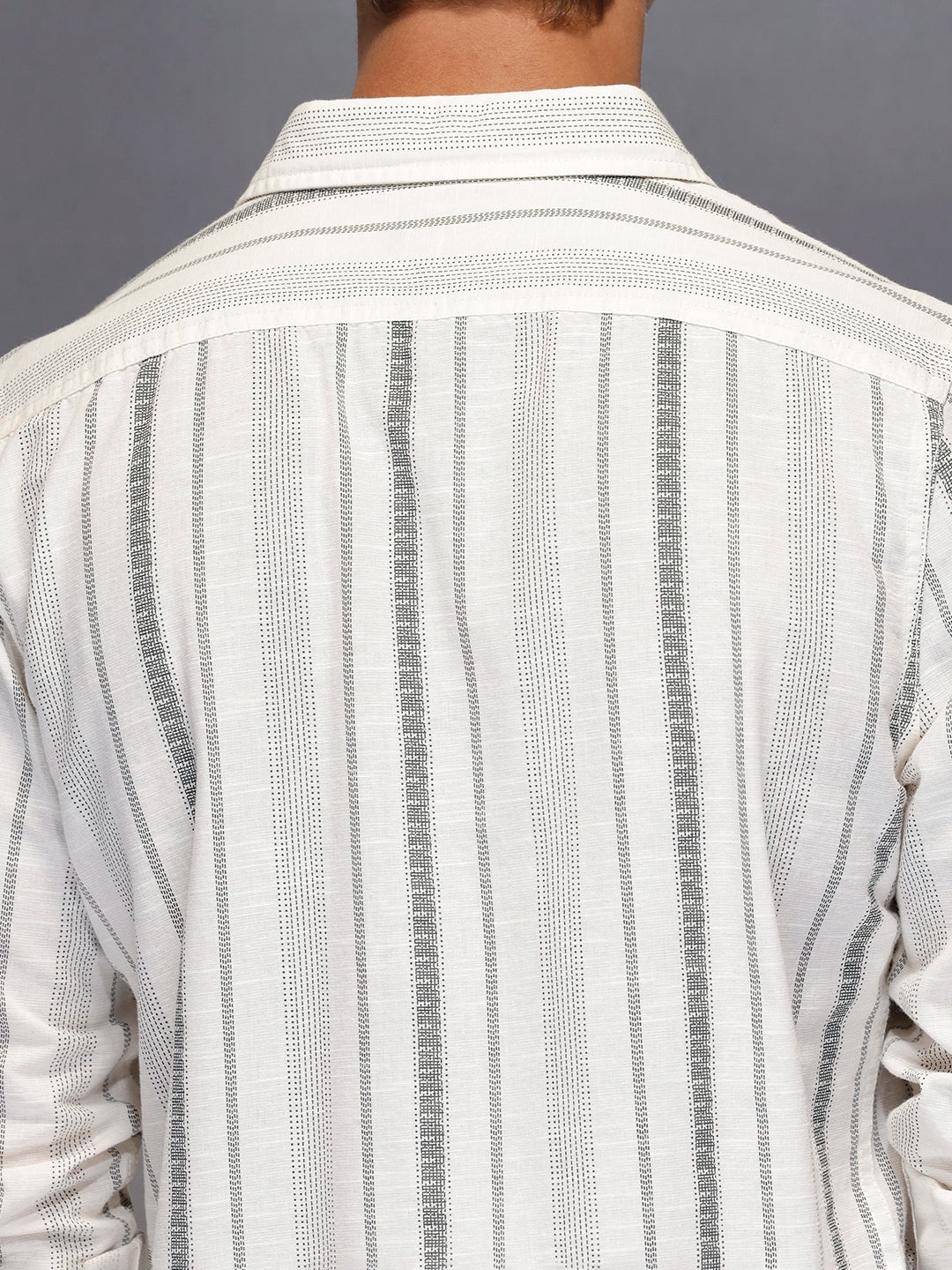 Textured stripe shirt | Off White - Image 5