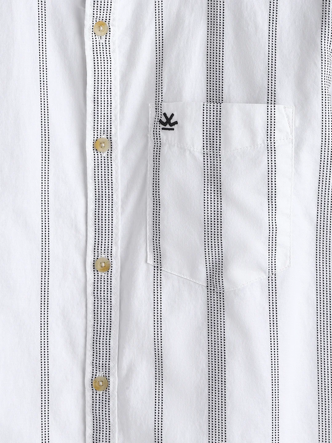 Textured Stripes Cotton Shirt | White - Image 2