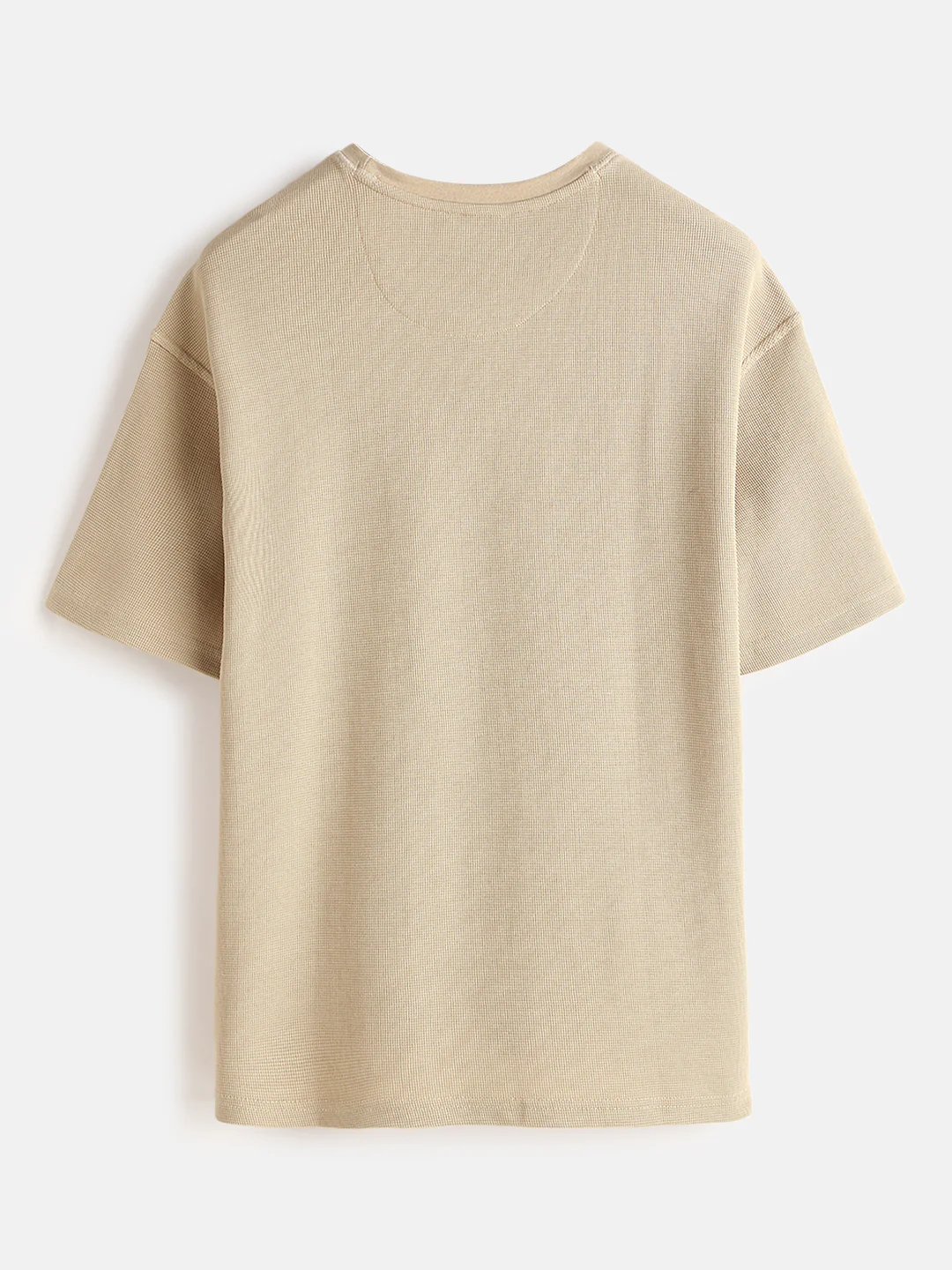 Textured Waffle Knit T-Shirt | Khaki - Image 5