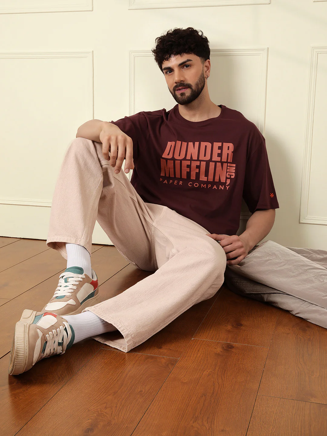 The Office - Wine Dunder Mifflin Printed T-Shirt - Image 2