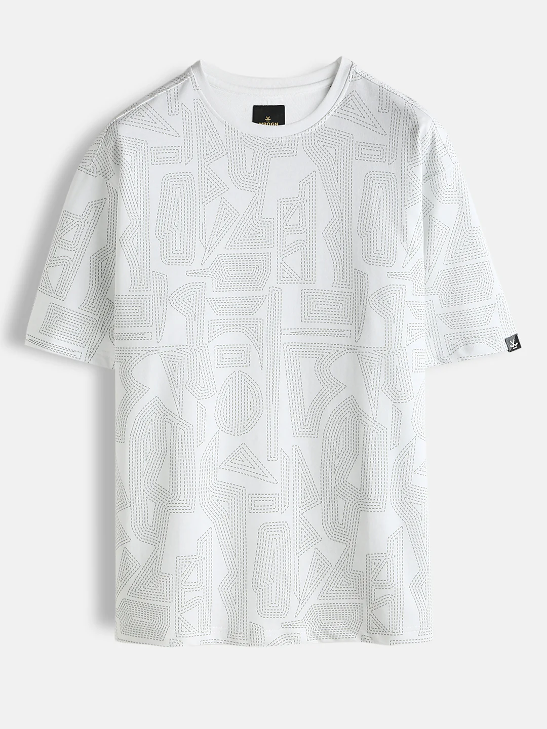 Tonal AOP Oversized T-Shirt | White - Image 3