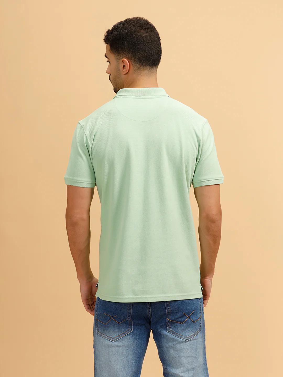 Tonal Logo Slim Fit Polo T-Shirt | Light Green - Image 3