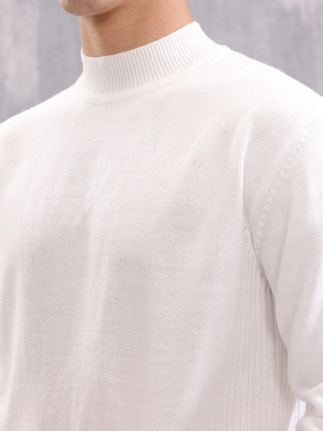 Turtle Neck Full Sleeve T-Shirt | White - Image 5