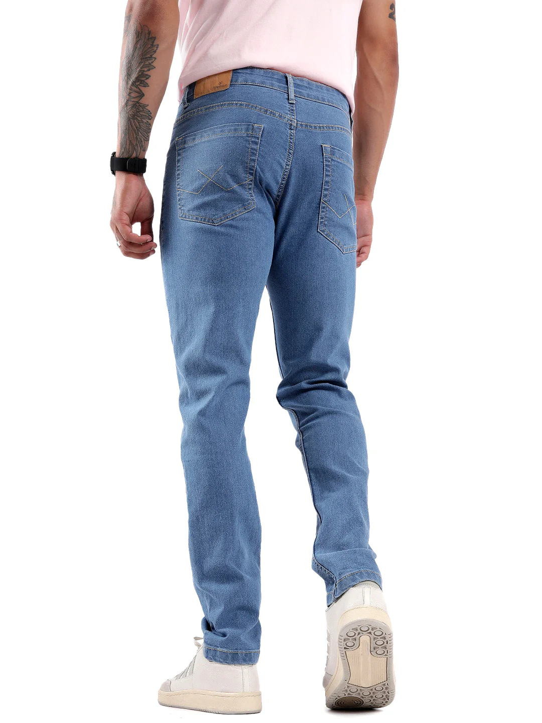 Twilled Light Blue Denim Jeans - Image 3