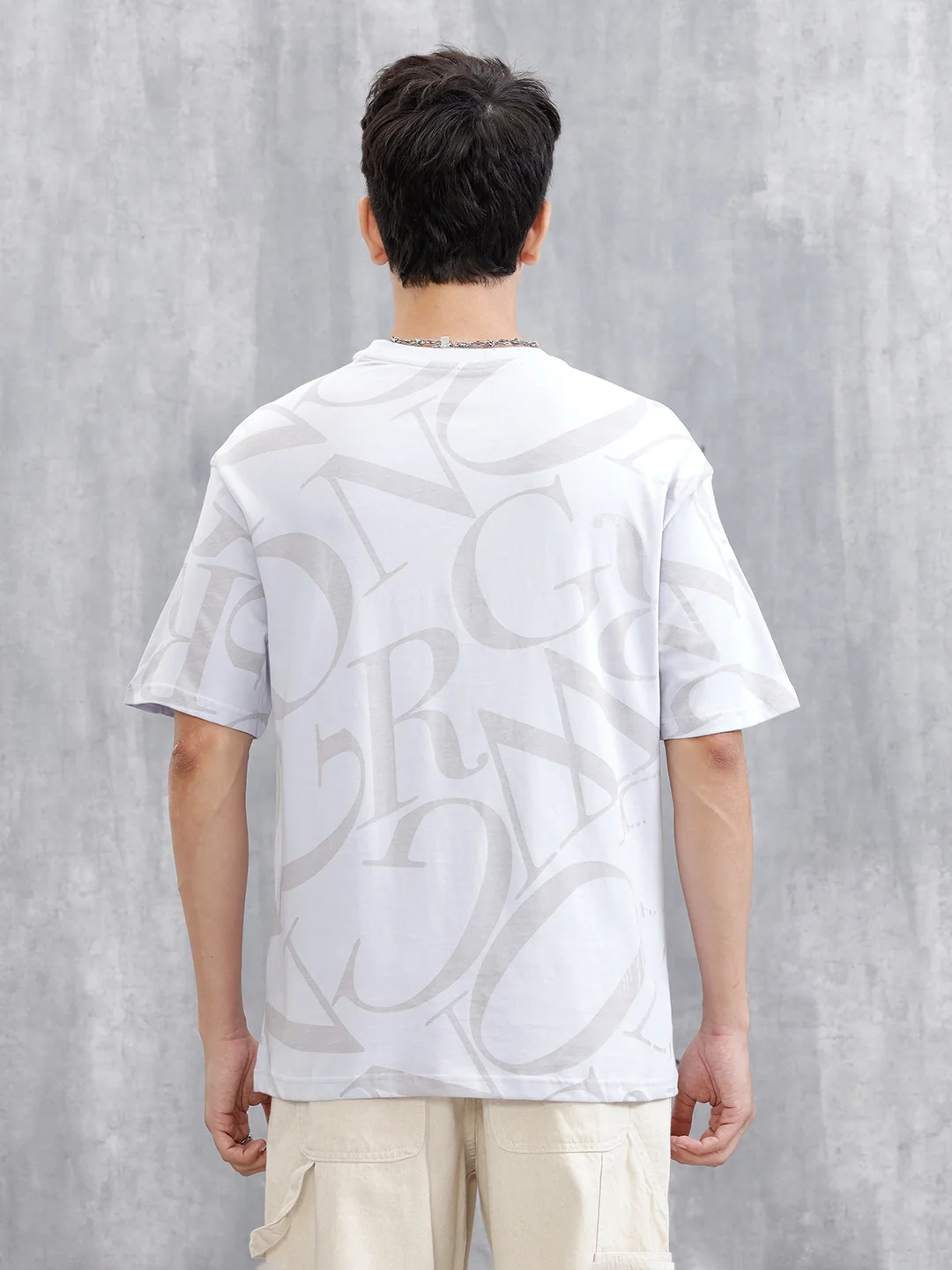 Typography AOP T-Shirt | Purple - Image 3