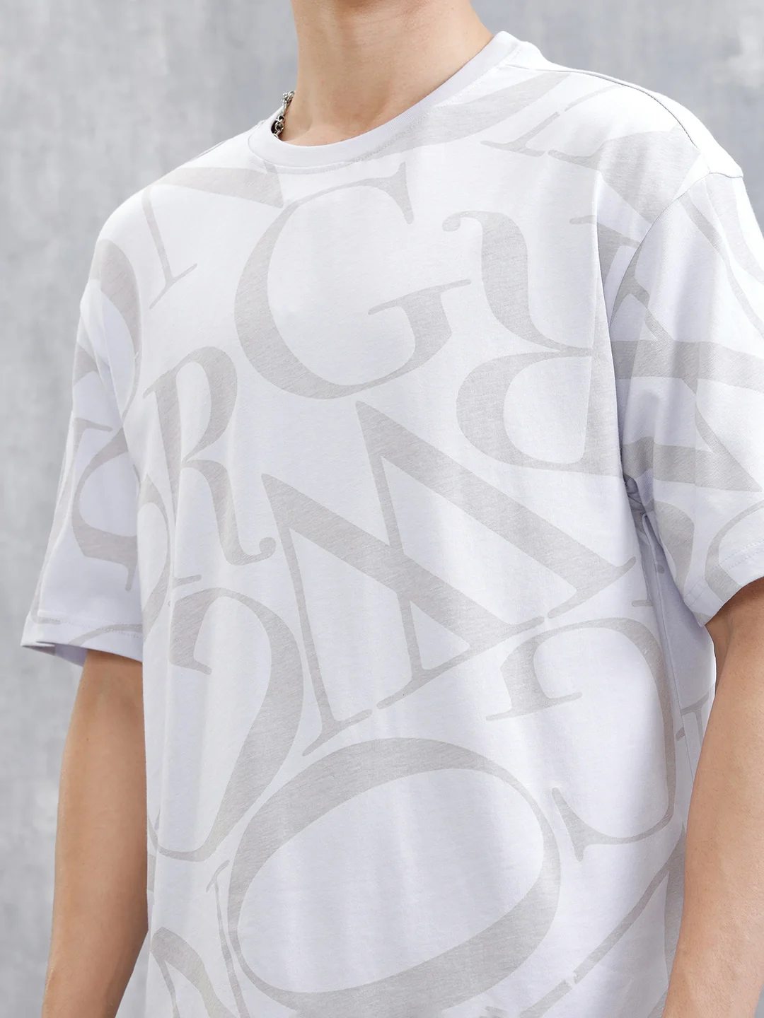 Typography AOP T-Shirt | Purple - Image 5