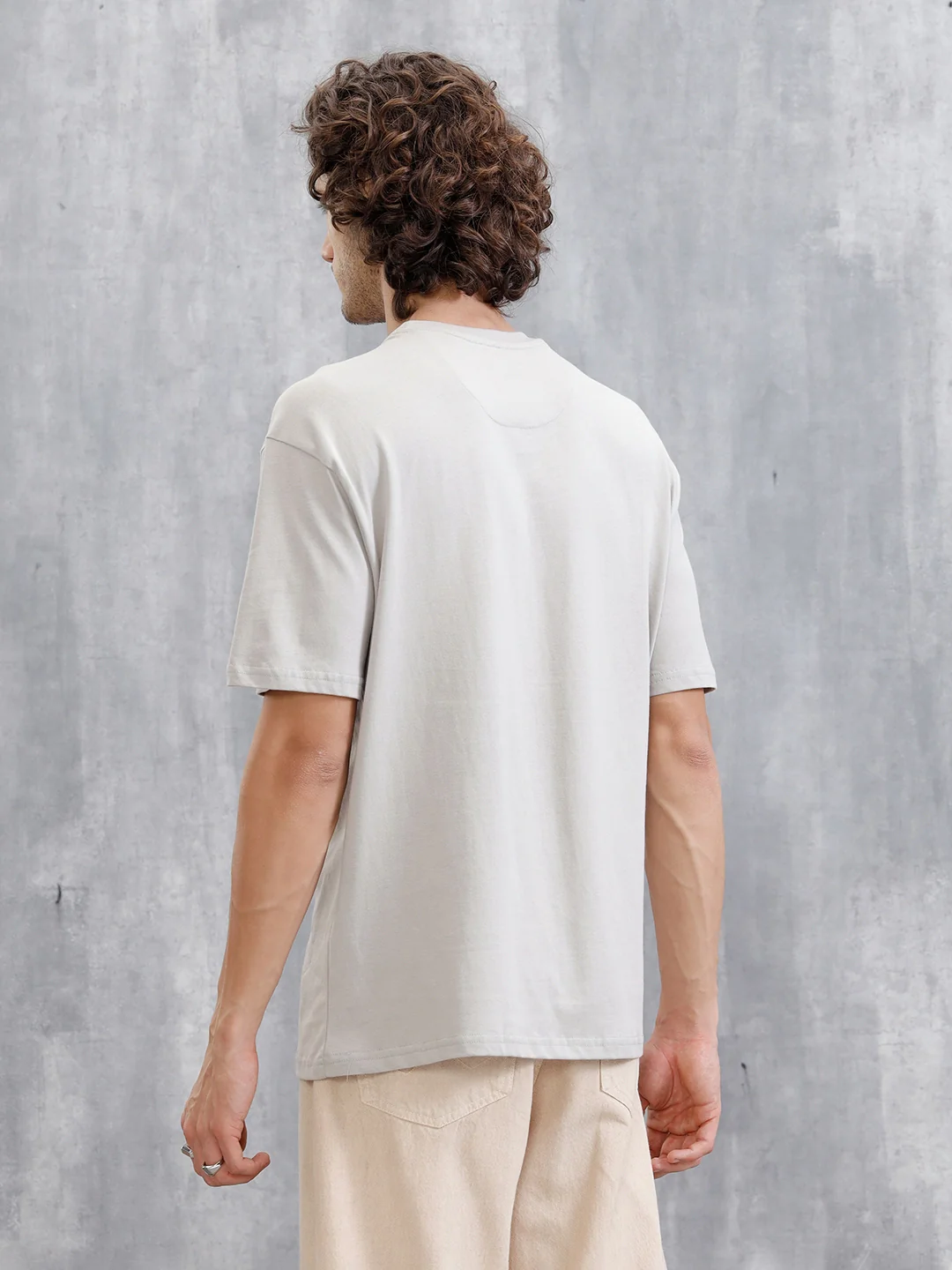 Typography Graphic Printed T-Shirt | Grey - Image 3