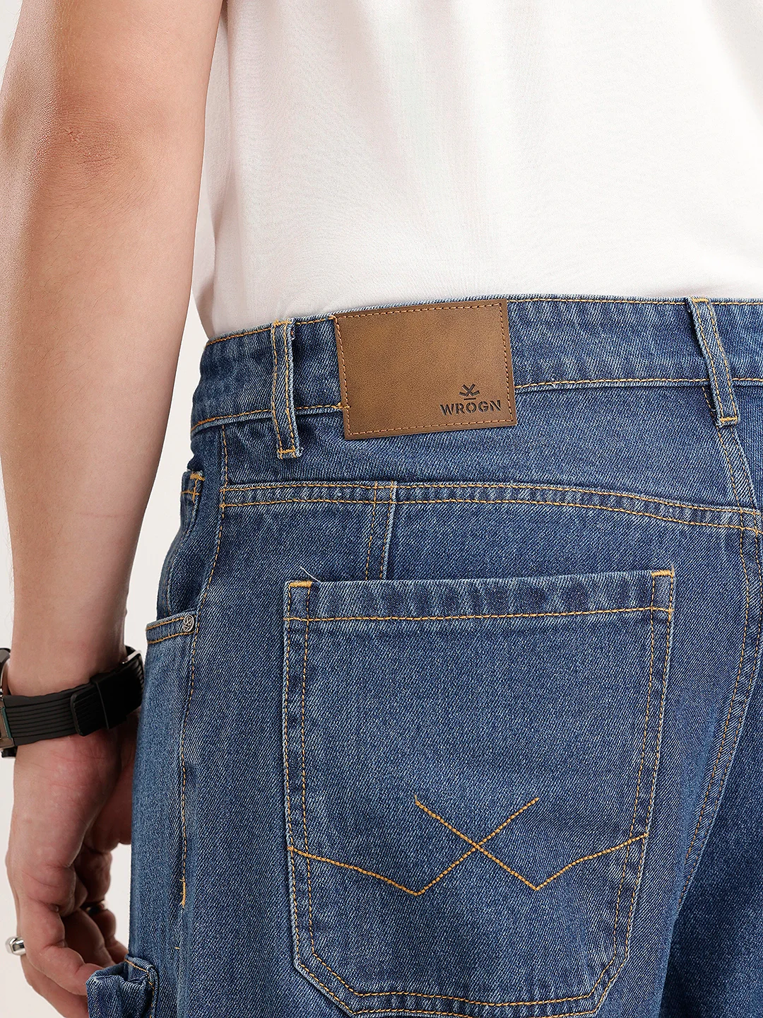 Baggy Fit Cargo Denim Jeans | Navy Blue - Image 6