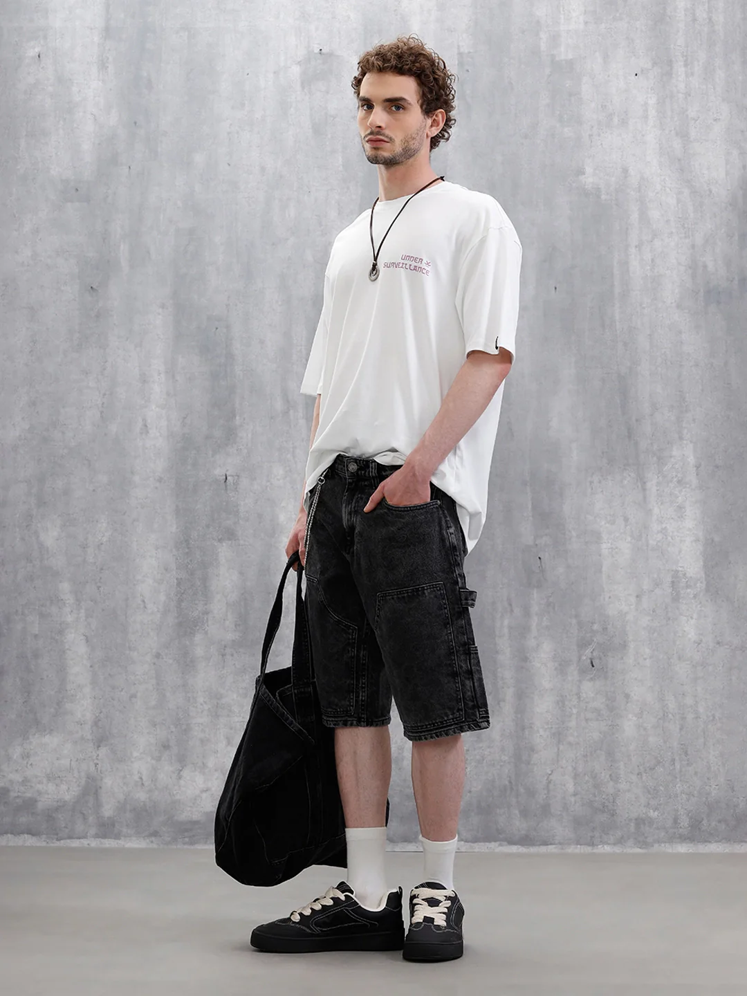 Under Surveillance Oversized Fit T-Shirt | White - Image 3