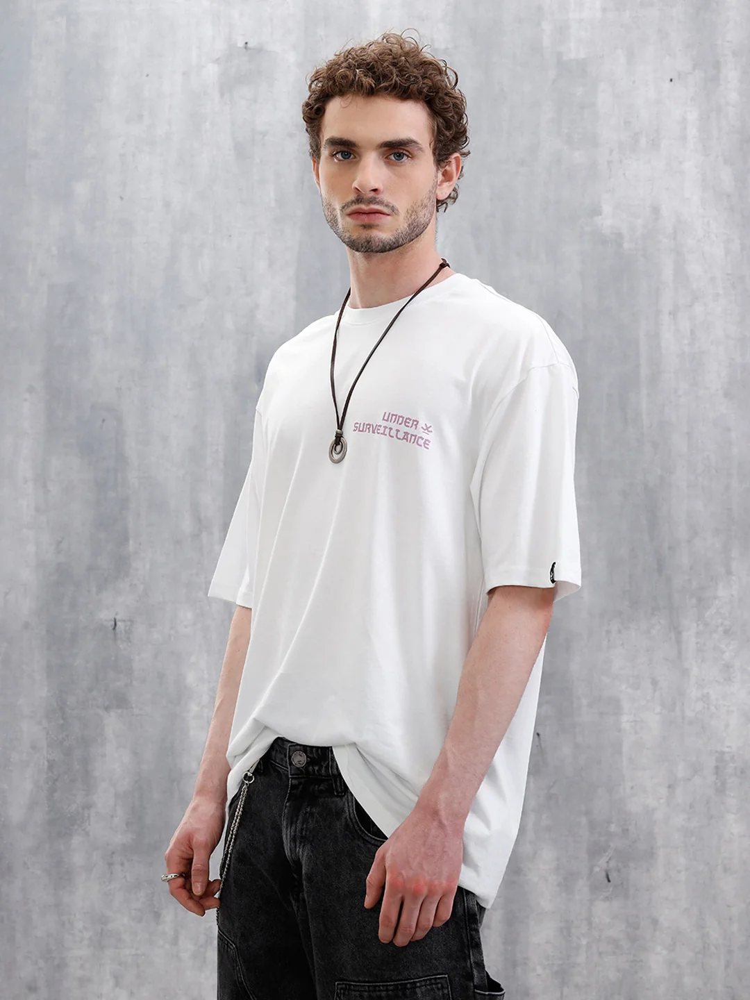 Under Surveillance Oversized Fit T-Shirt | White - Image 4
