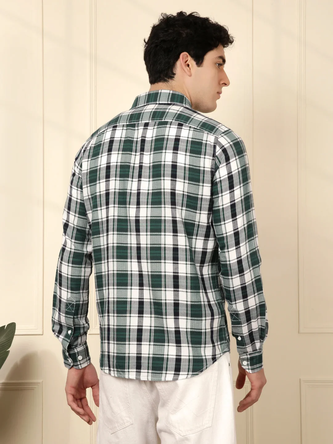 Urban Checked Shirt in Green - Image 3