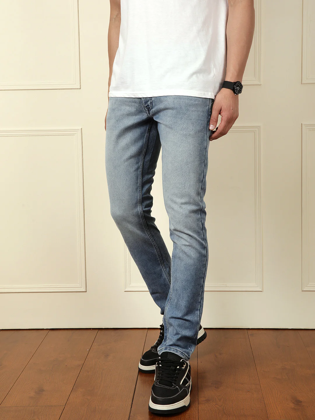 Faded Slim Fit Jeans | Light Grey - Image 4