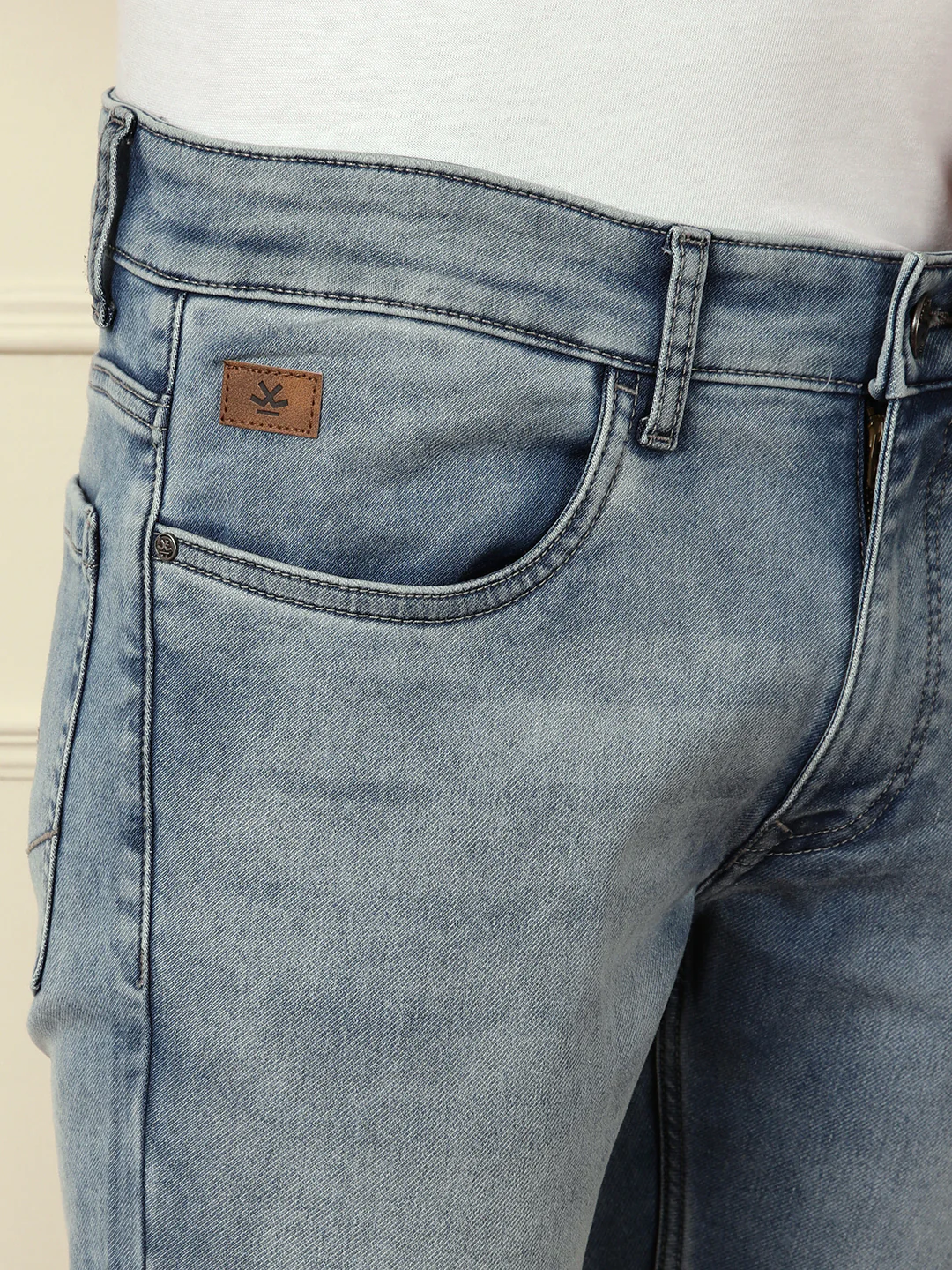 Faded Slim Fit Jeans | Light Grey - Image 5