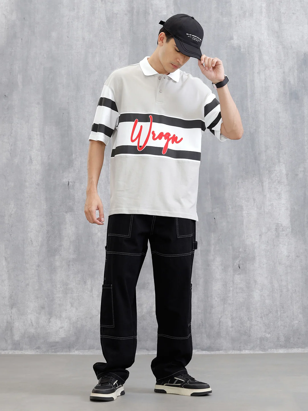 Utility Cargo Pants With Contrast Stitch | Black - Image 3