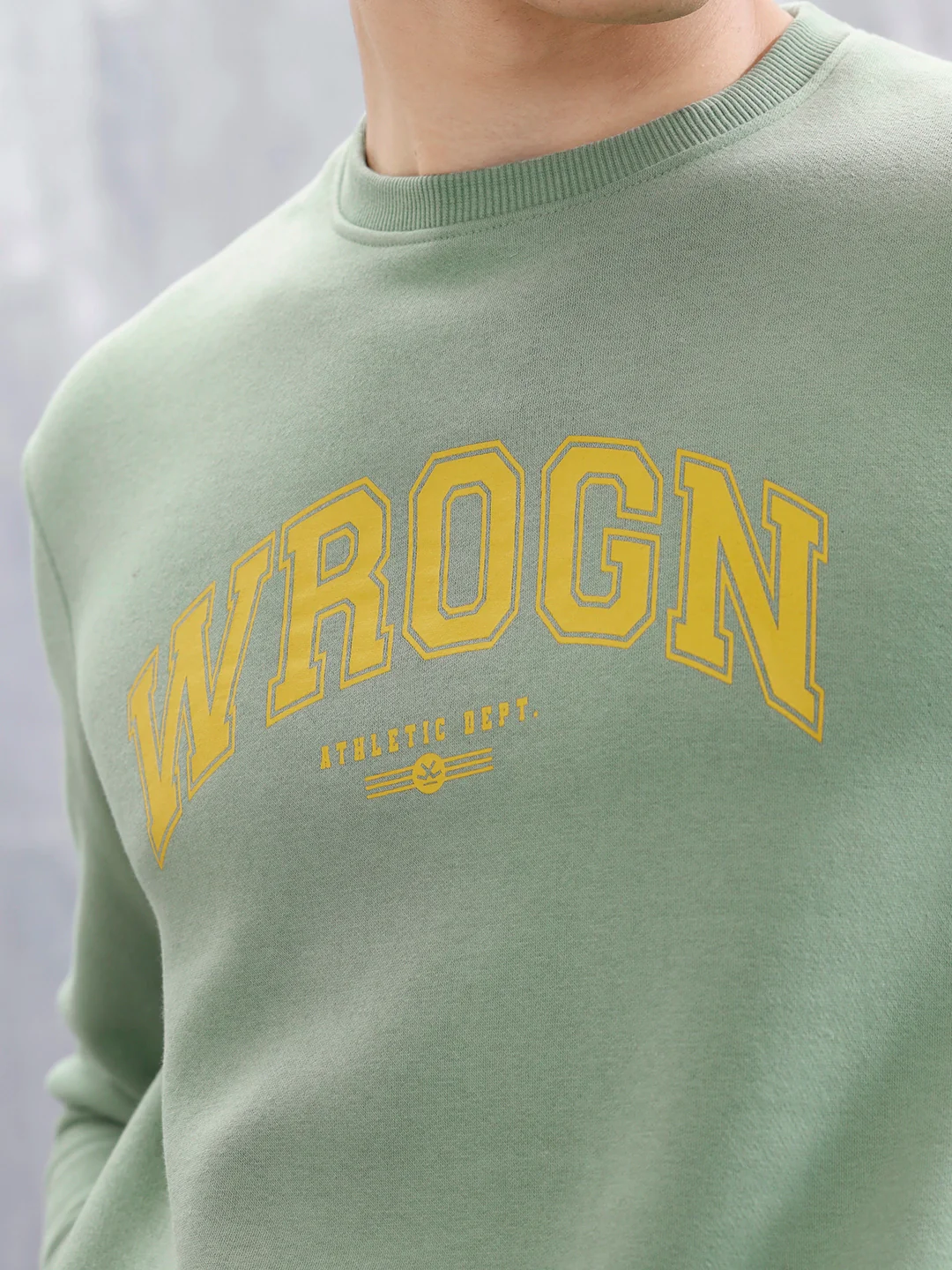 Varsity Printed Men’s Sweatshirt In Comfort Fit | Green - Image 5