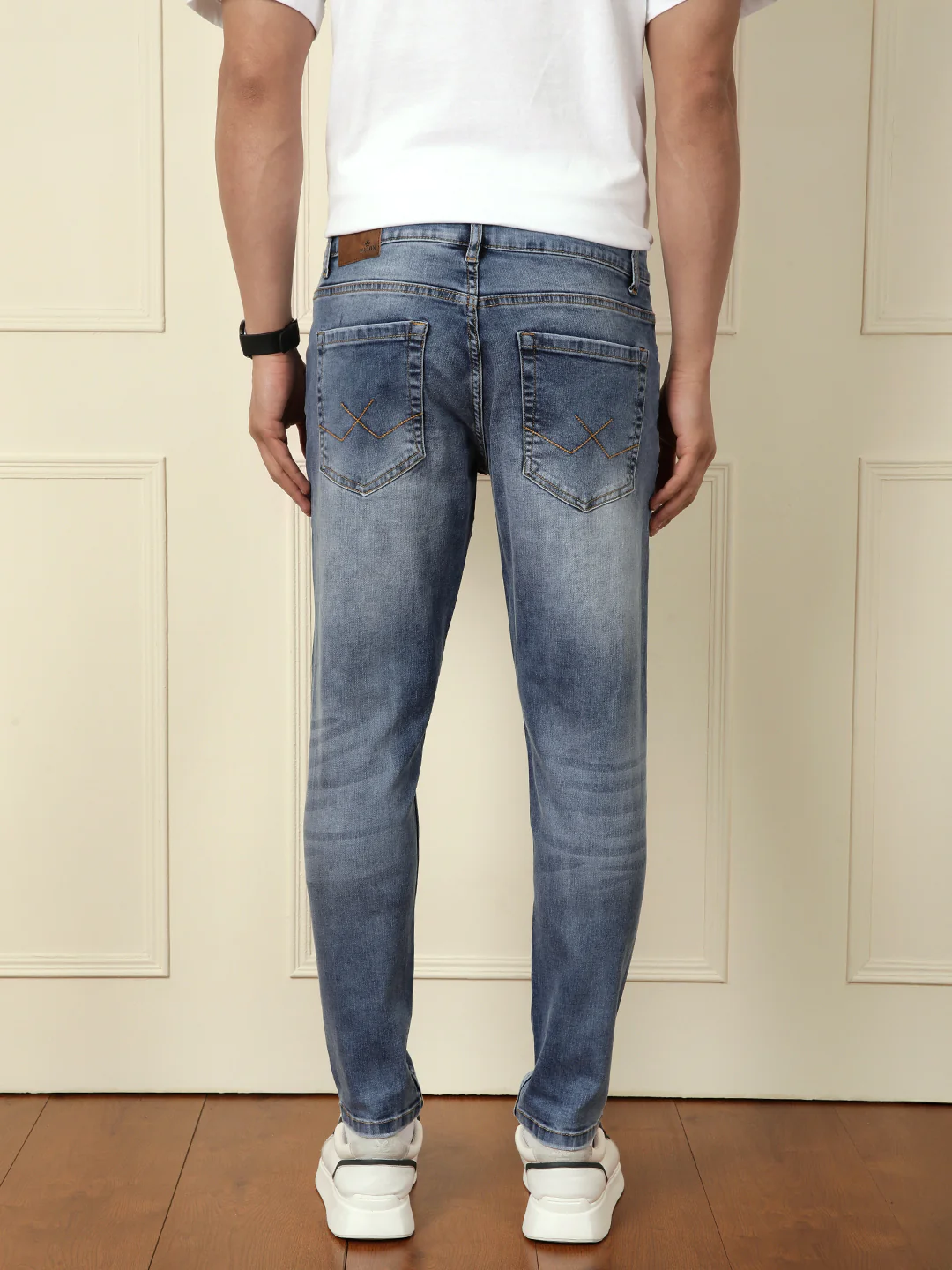 Vintage Faded Skinny Crop Jeans | Blue - Image 3