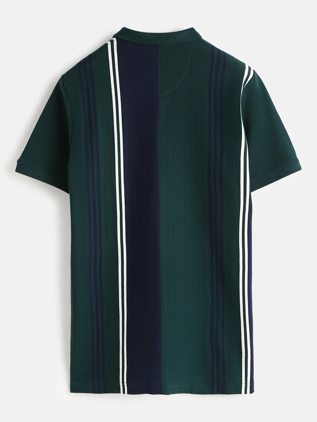 Vintage Stripes Yarn Dyed Polo T-Shirt | Dark Green - Image 6