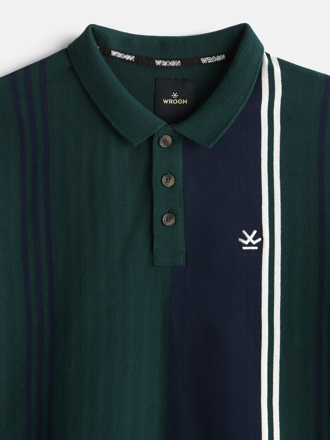 Vintage Stripes Yarn Dyed Polo T-Shirt | Dark Green - Image 7