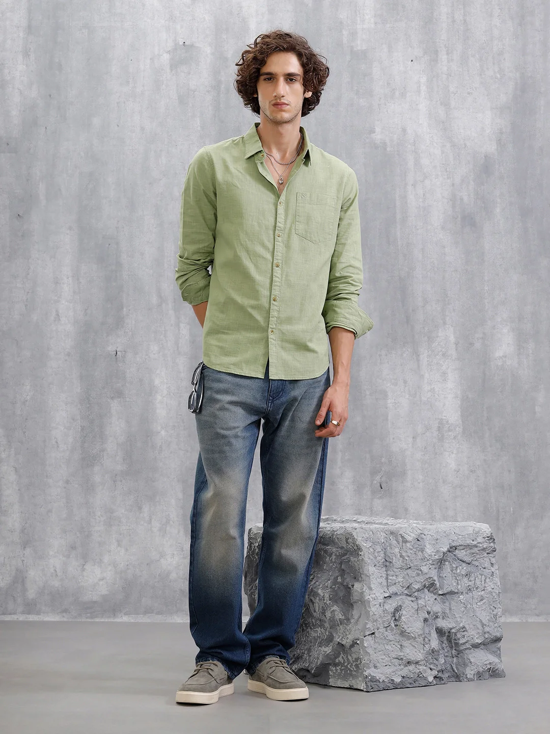 Vintage Washed Anti Fit Jeans | Blue - Image 3