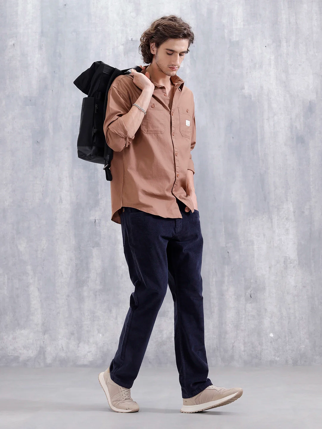 Wales Corduroy Straight Fit Trouser  | Navy Blue - Image 3