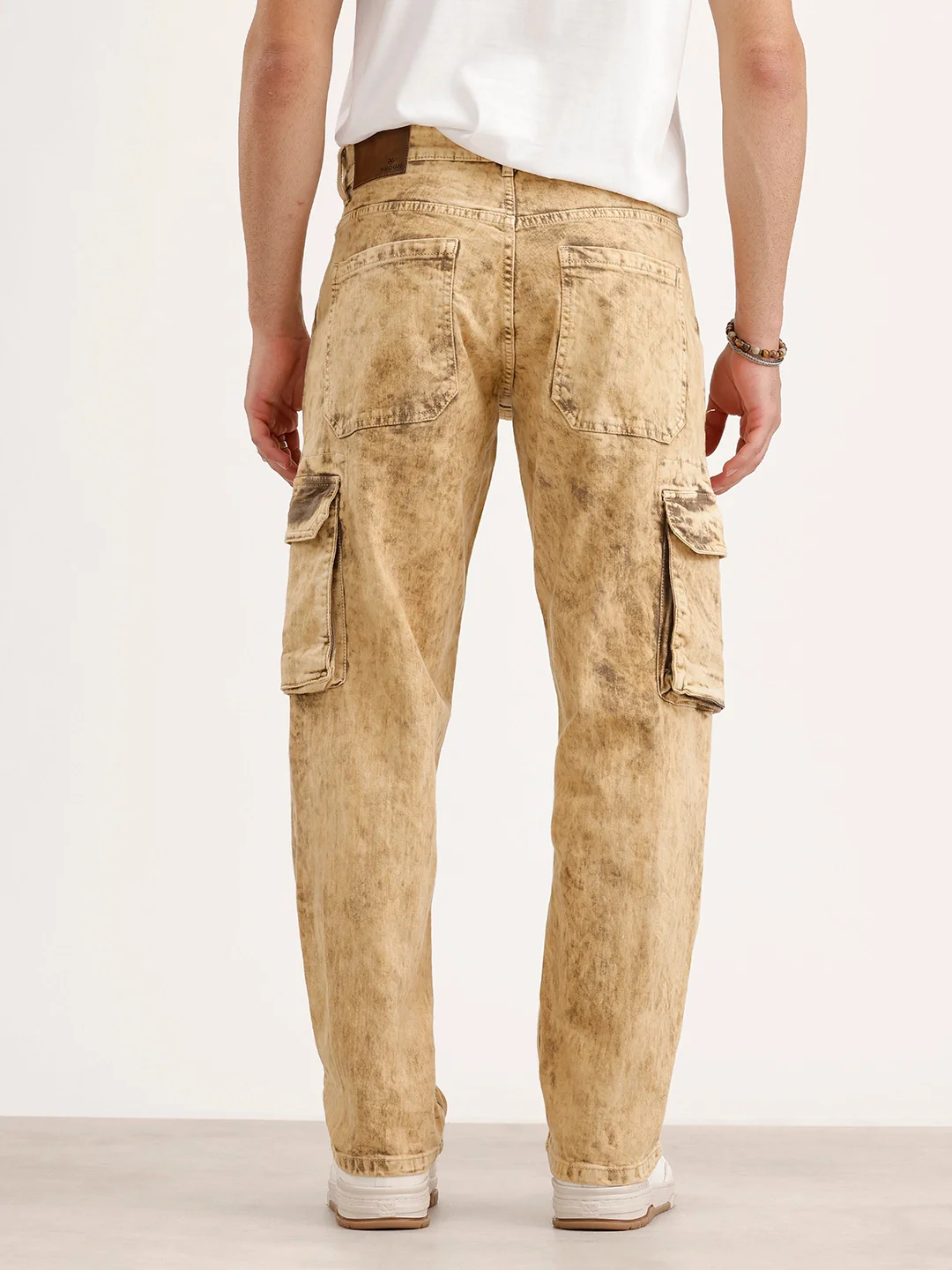 Washed Anti Fit Cargo Jeans | Khaki - Image 3