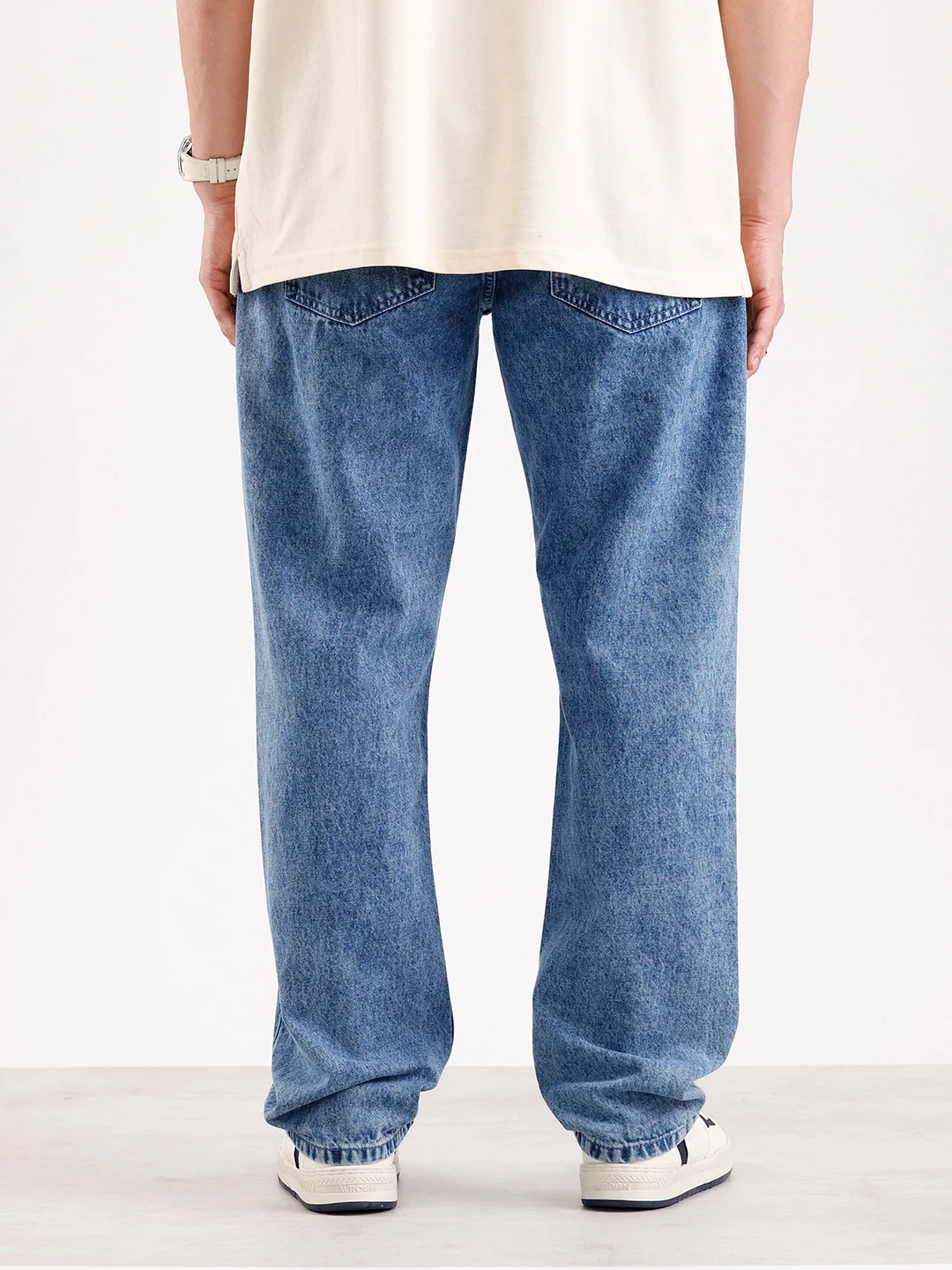 Washed Anti Fit Denim Jeans   |  Blue - Image 3