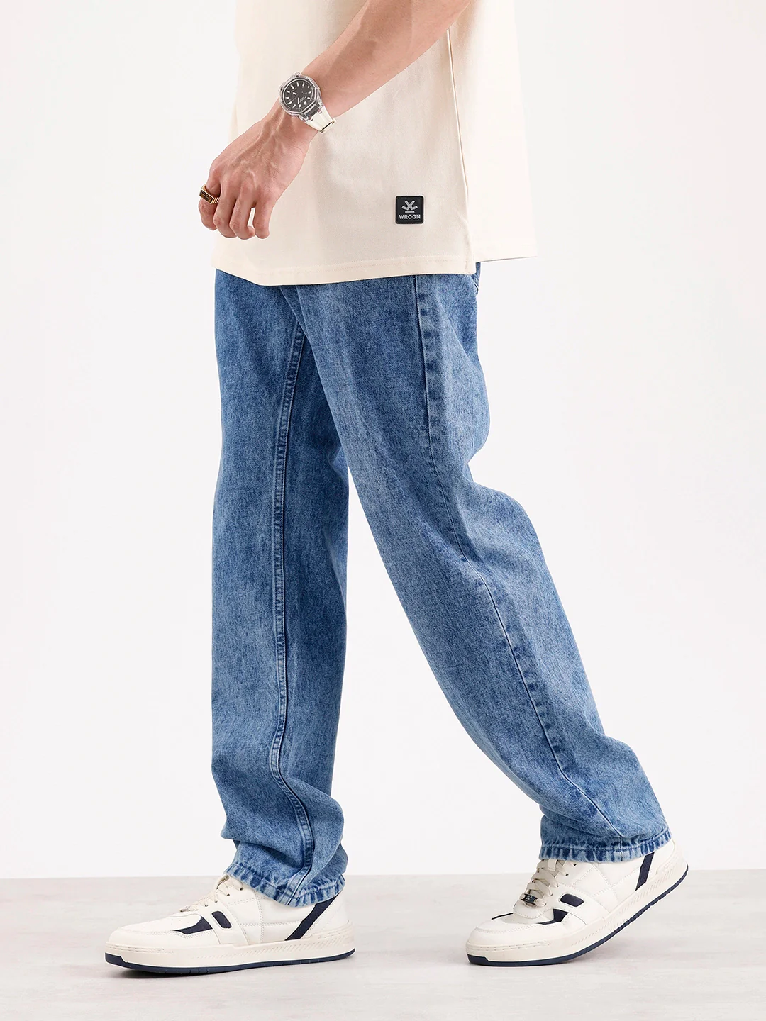 Washed Anti Fit Denim Jeans   |  Blue - Image 4